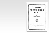 Going Forth Unto Him