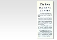 Love that will not let me go, the